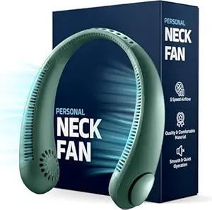 Rechargeable Personal Neck Fan – Hands-Free Wearable Cooler with 3-Speed Airflow | Ultra-Quiet & Portable for Travel, Office, Gym