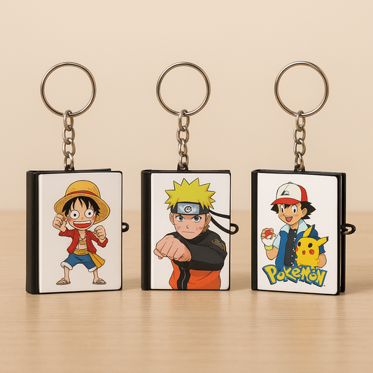 Mini Cartoon Diary Keychain – Cute Pocket Notebook with Key Ring | Decorative Stationery Gift for Kids & Friends