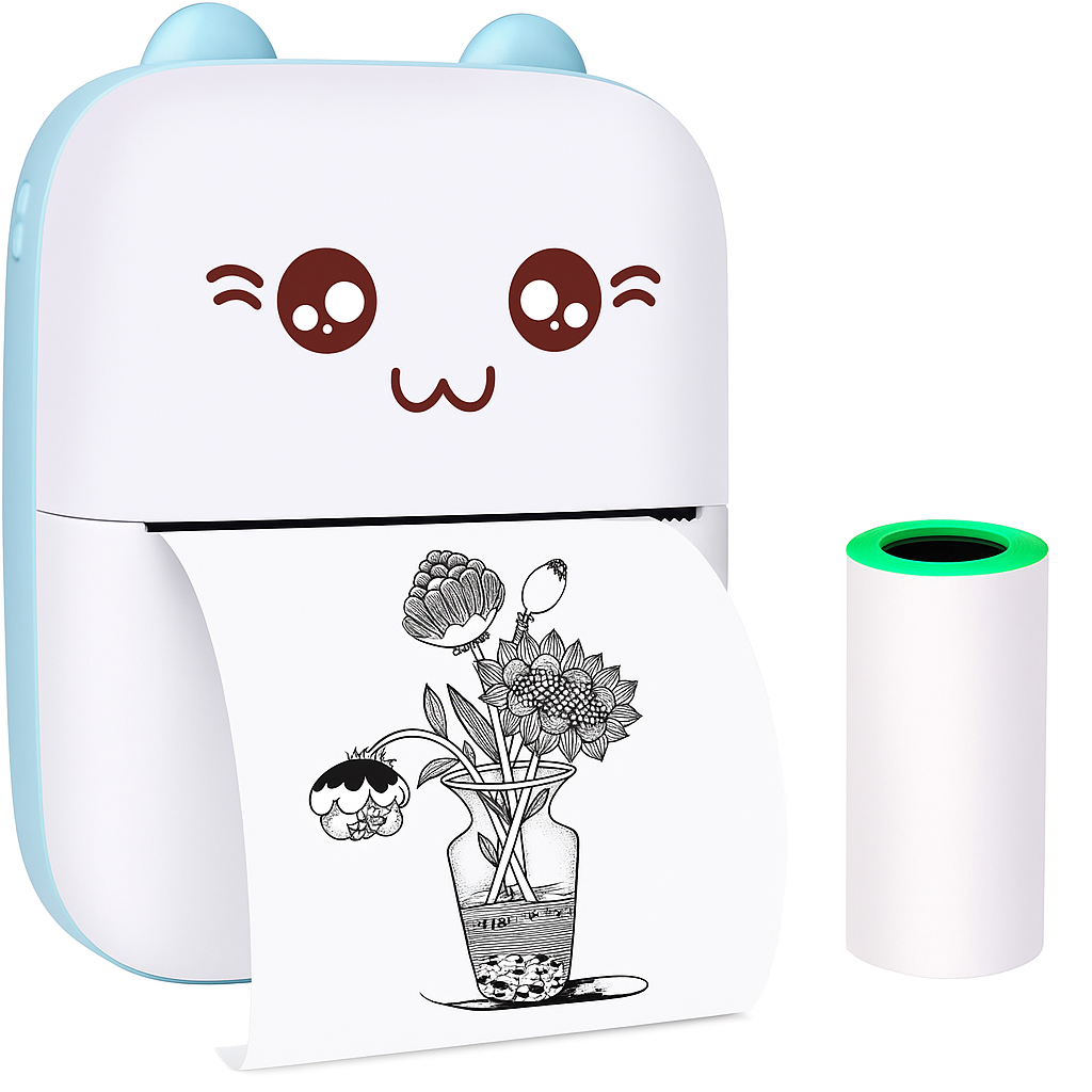 MiniPrint: Portable Bluetooth Thermal Printer with Ink-Free Printing for Labels, Photos & Notes (Android & iOS Compatible)