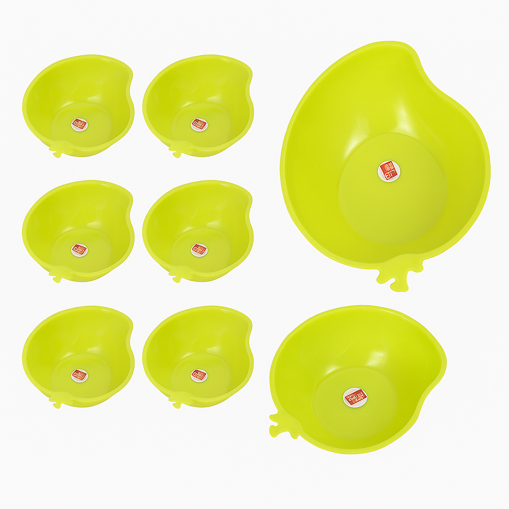 Unbreakable Plastic Snack Serving Bowls Set – 7 Pcs for Home & Kitchen
