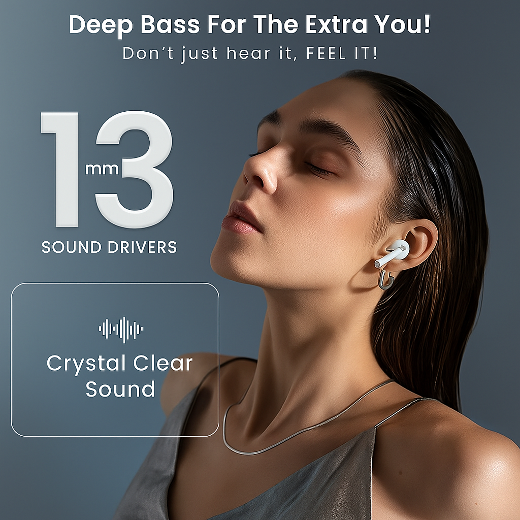 ScreenPods: TWS Bluetooth Earbuds with Touch Screen Case, 32dB ANC + ENC, Low Latency Gaming & Type-C Fast Charging