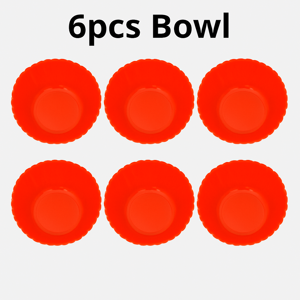 Plastic Kitchen Combo Set – 6 Plastic Bowls + 6 Spoons + 1 Tray | Durable & Lightweight | Ideal for Home Use