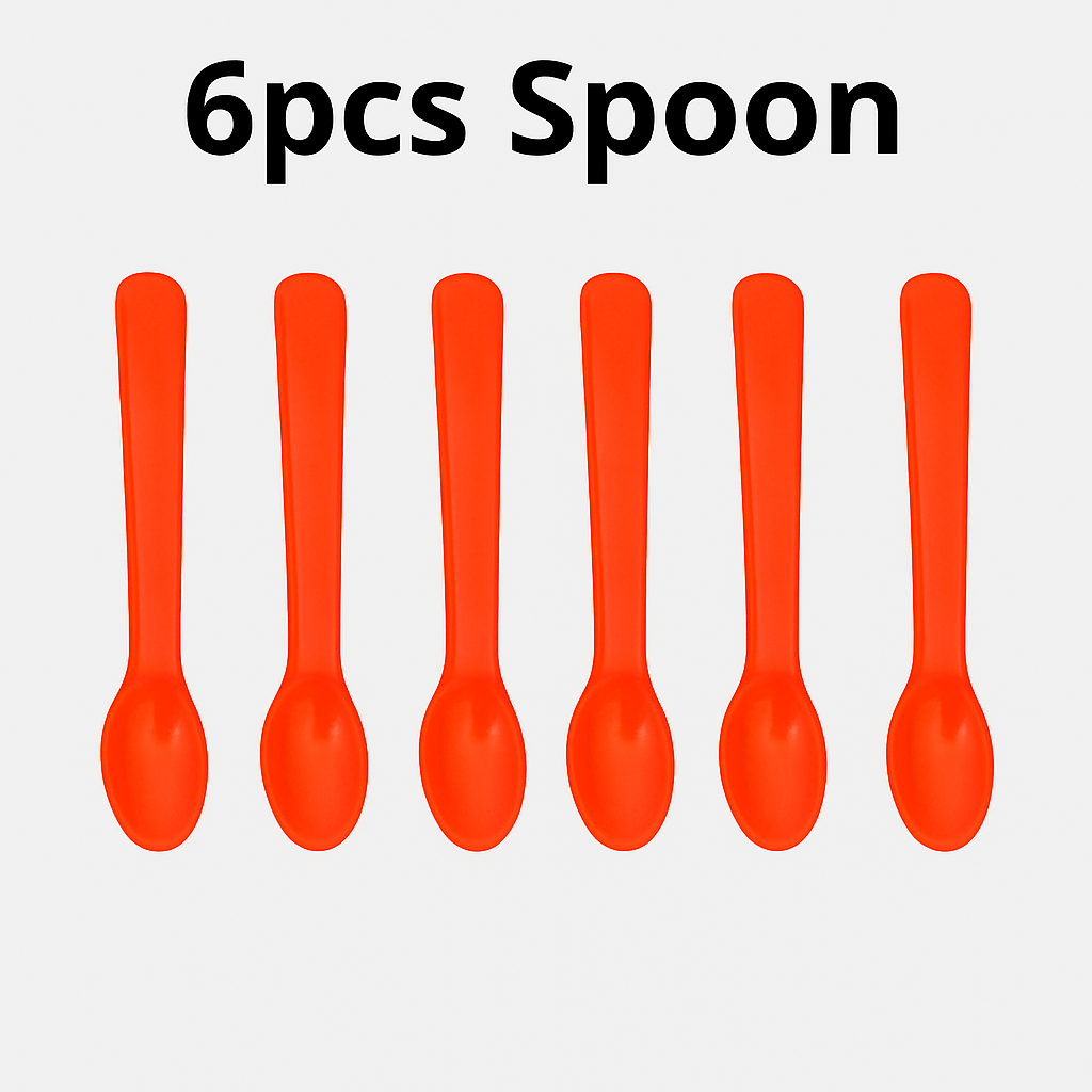 Plastic Kitchen Combo Set – 6 Plastic Bowls + 6 Spoons + 1 Tray | Durable & Lightweight | Ideal for Home Use