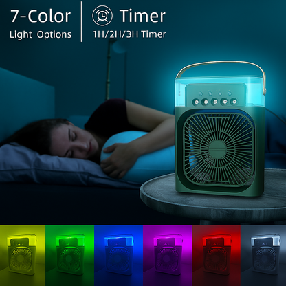 Portable Air Cooler Fan with Water Mist Spray – USB Rechargeable Mini AC for Home, Office & Travel