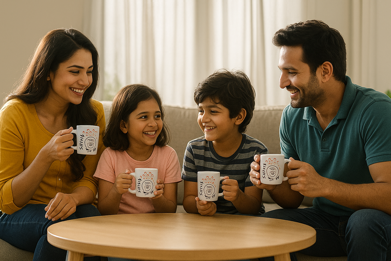 Smile Printed Mug Set of 12 – Budget-Friendly Ceramic Tea/Coffee Cups for Daily Use